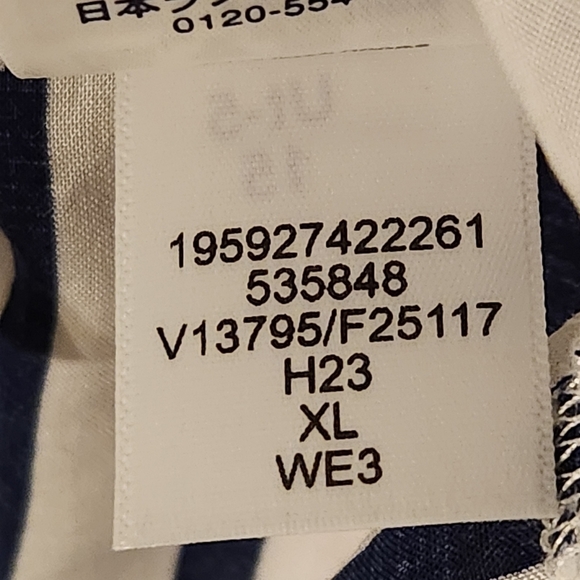 LANDS' END 100% Modal Navy and White Striped Drawstring Waist Cover-Up Size XL - Picture 8 of 9